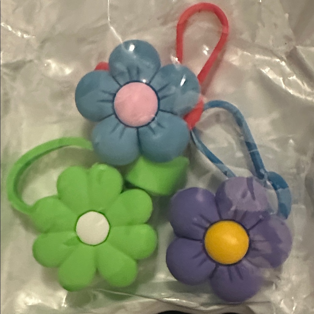 ( 3 ) Colorful Flower Straw Charms for Drinkware